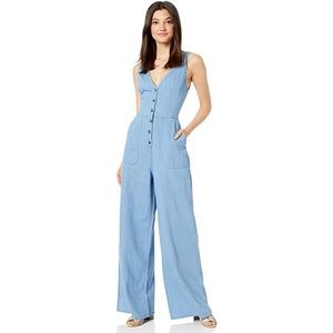 BCBGMax Azria denim button front jumpsuit